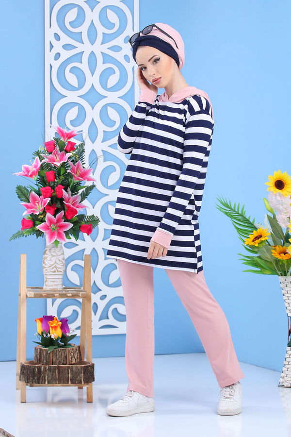 Tunik Pantolon Takım Haki Pembe - 5133