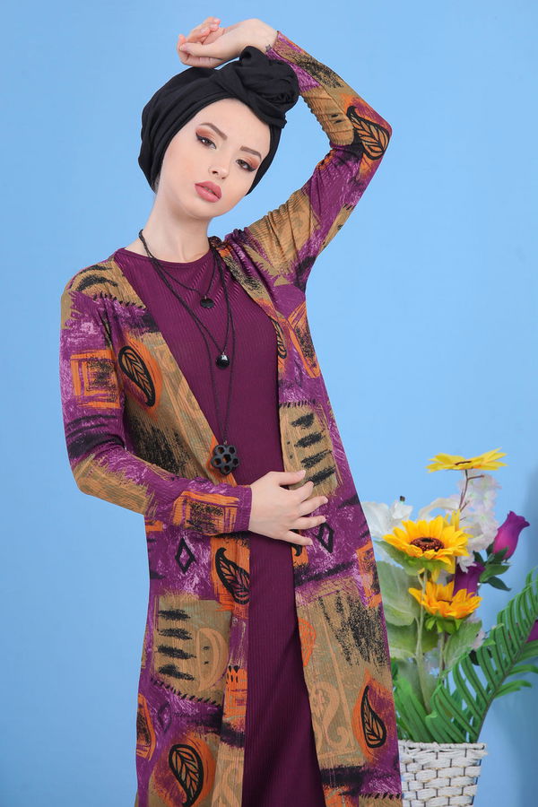 Hırka Jile Bordo Mor - 5148 MOR