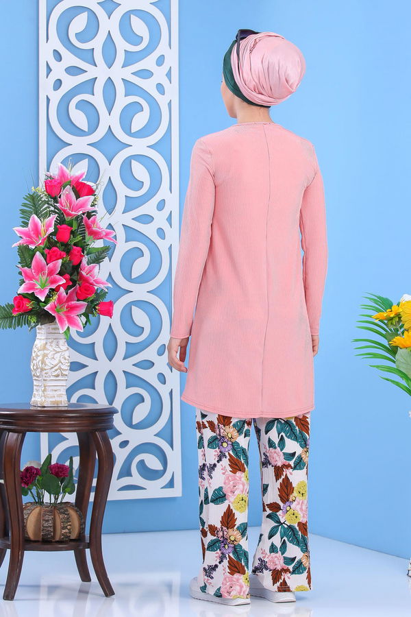 Tunik Pantolon Vizon Pembe - 7450
