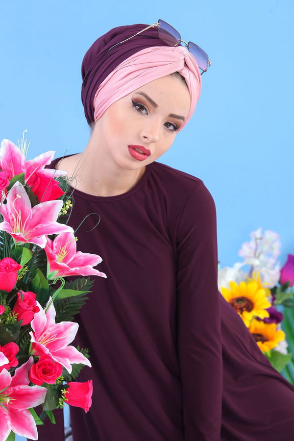 Tunik Pantolon Siyah Mürdüm - 7342