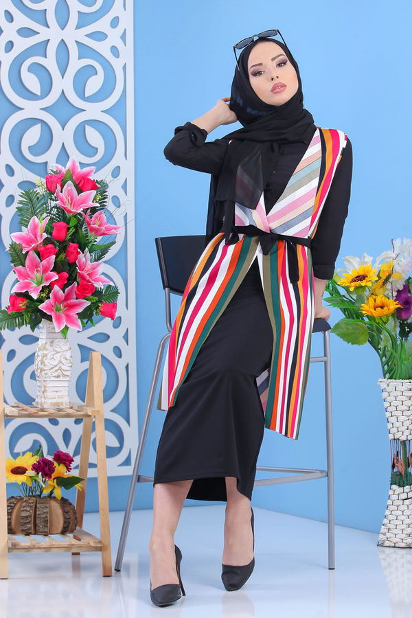 Yelek Etek Kombin Siyah 02 7464 Siyah - 7464 SİYAH