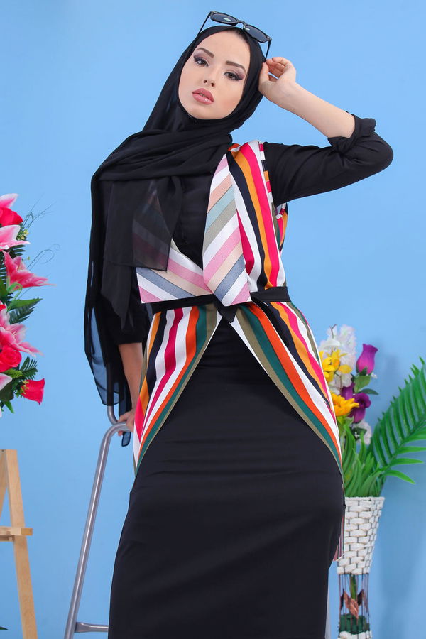 Yelek Etek Kombin Siyah 02 7464 Siyah - 7464 SİYAH