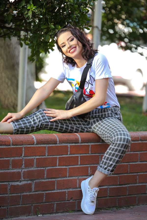 Ekose Pantolon Çanta Siyah Haki - 02 7470 Siyah - 7470