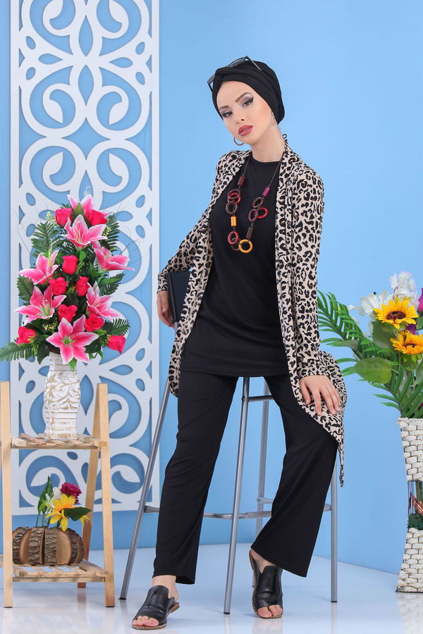 Hırka Jile Kombin Vizon 02 Vizon - 7481