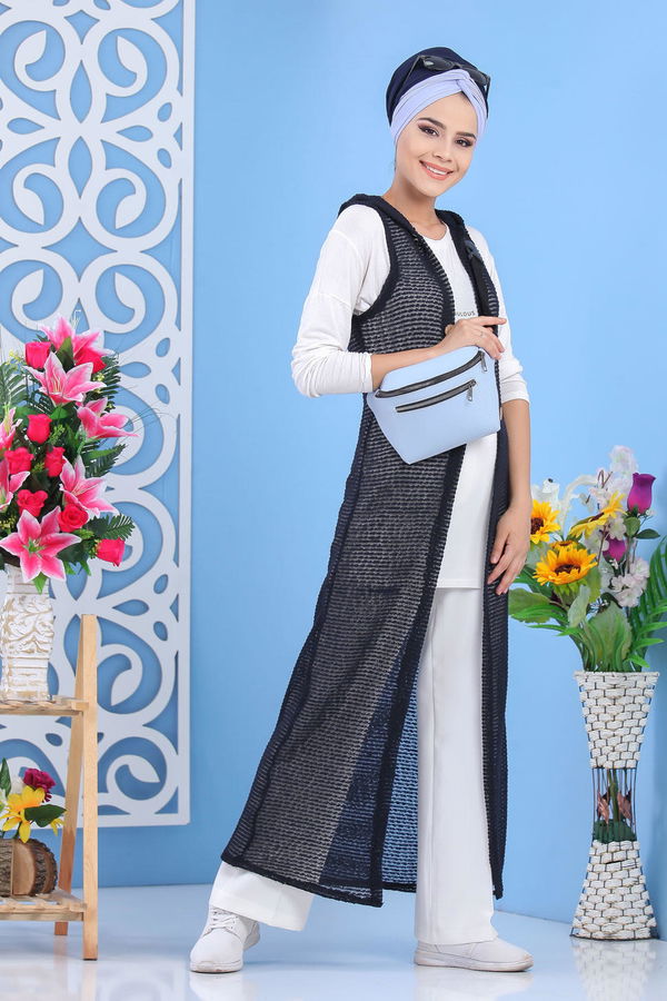 Yelek Canta Kahve Pudra Mavi - 7486 MAVİ