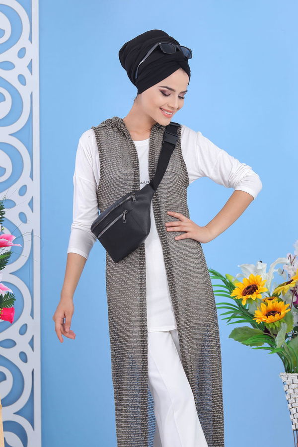 Yelek Canta Vizon Siyah 02 7486 Vizon - 7486