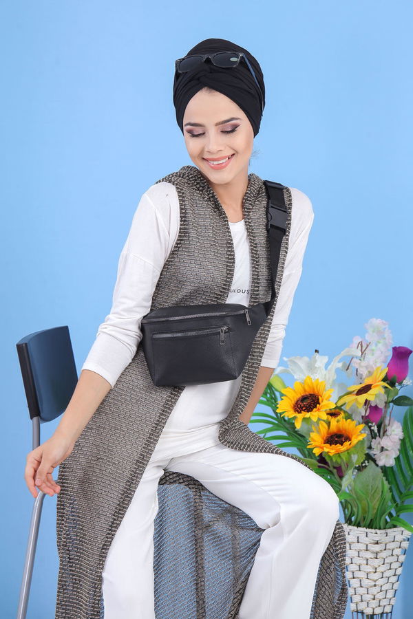 Yelek Canta Vizon Siyah 02 7486 Vizon - 7486