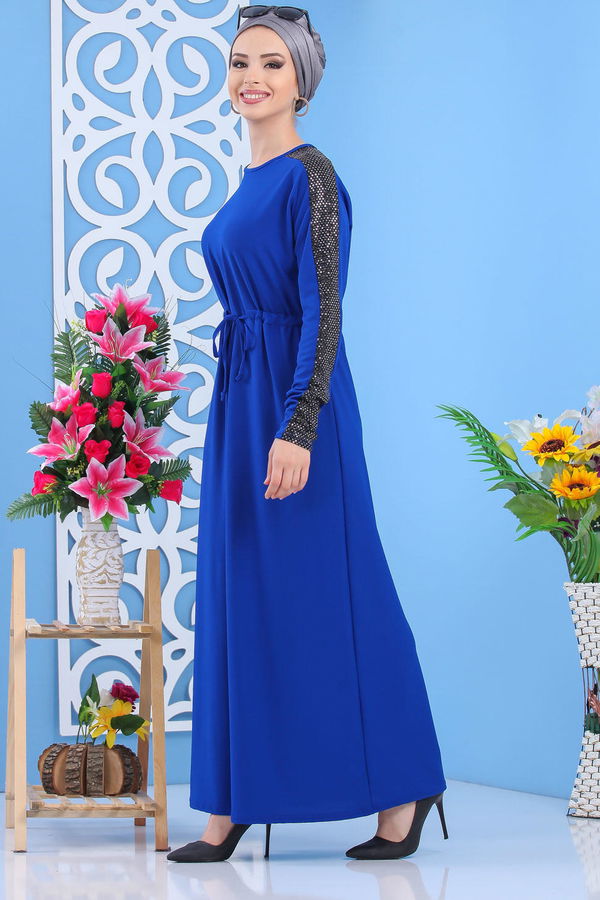 Elbise Siyah Mavi - 7510
