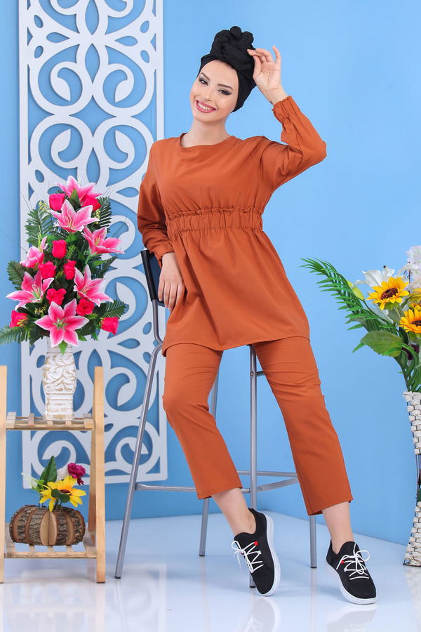 Tunik Pantolon Siyah Taba - 7530 TABA