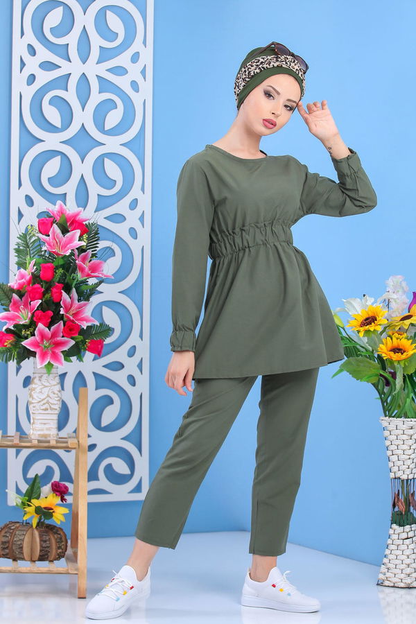 Tunik Pantolon Siyah Haki - 7530 HAKİ