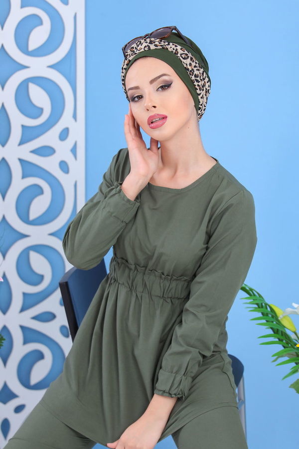 Tunik Pantolon Siyah Haki - 7530 HAKİ