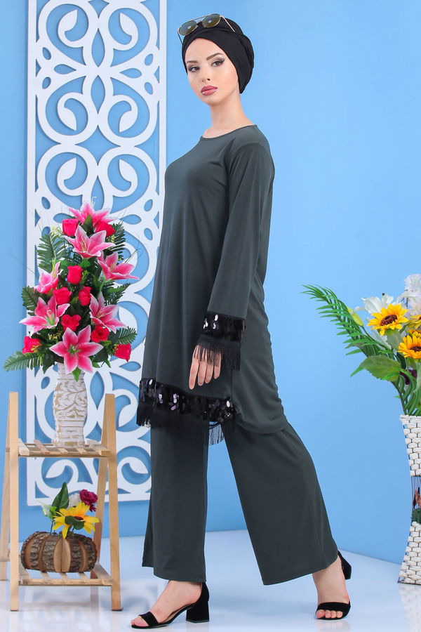 Tunik Pantolon Siyah Haki - 7531 HAKİ