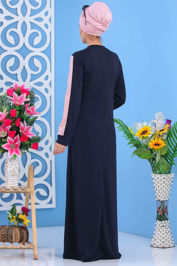 Baskılı Elbise - Pudra 03 5144 Pembe - 5144 PEMBE