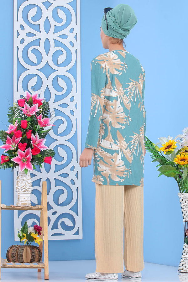 Tunik Pantolon Siyah  Yeşil - 5153 YEŞİL