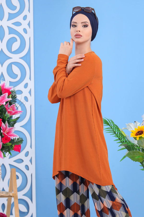 Tunik Pantolon Saks Kiremit - 7558