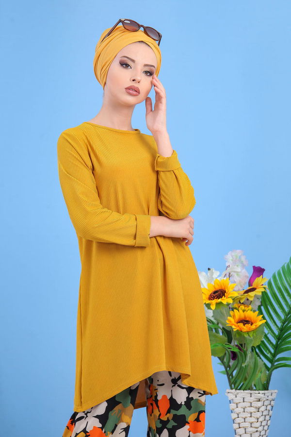 Tunik Pantolon Haki Sarı - 7557 Sarı