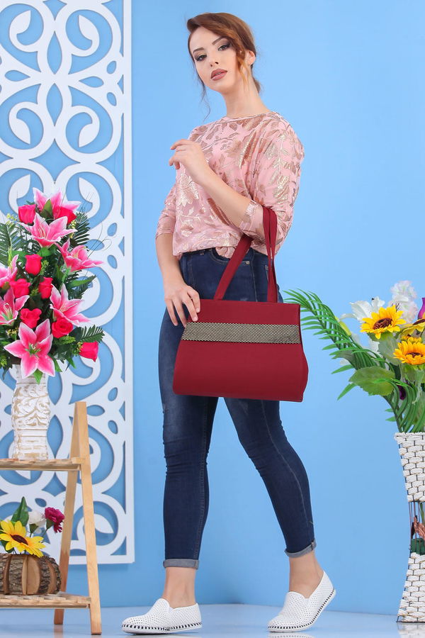 Tunik Çanta Kombin Haki Bordo - 7550 BORDO