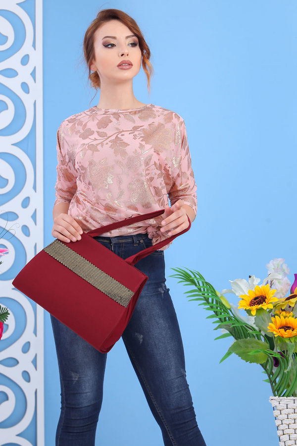 Tunik Çanta Kombin Haki Bordo - 7550 BORDO