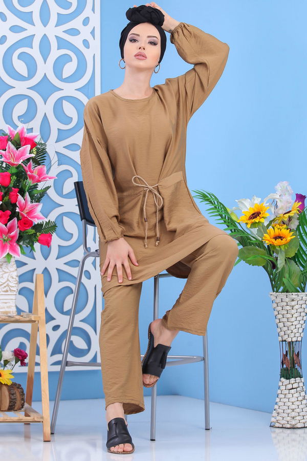 Tunik Pantolon Siyah  Vizon - 7561 VİZON