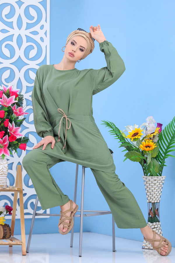 Tunik Pantolon Siyah  Yeşil - 7561 YEŞİL