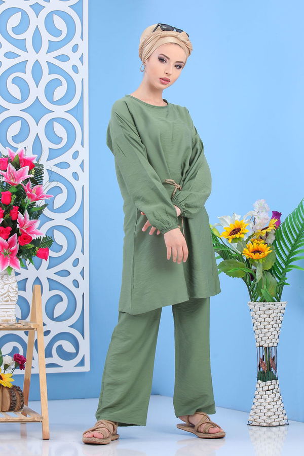 Tunik Pantolon Siyah  Yeşil - 7561 YEŞİL