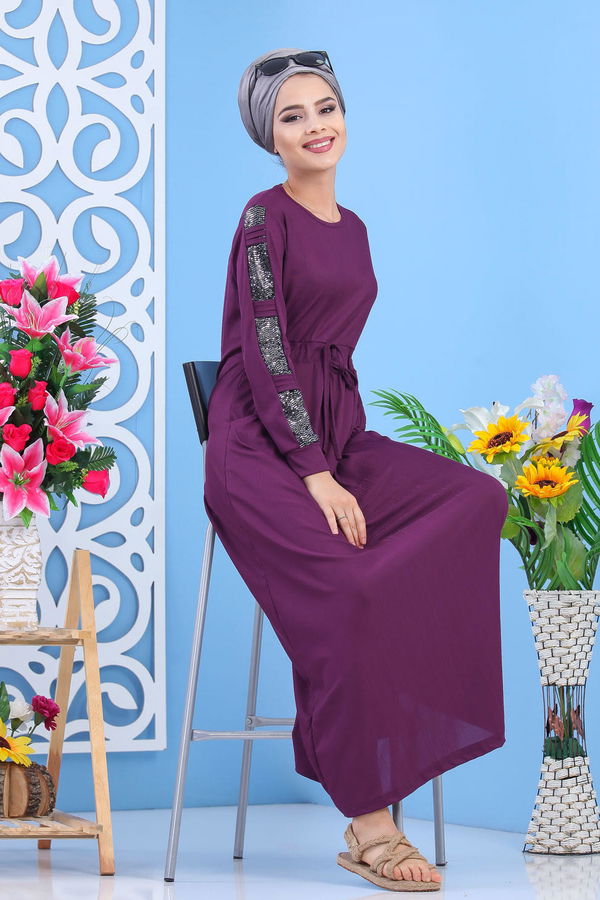Elbise Siyah  Mürdüm - 7562 MÜRDÜM