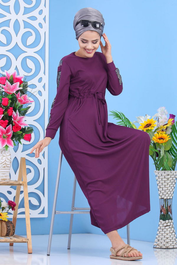 Elbise Siyah  Mürdüm - 7562 MÜRDÜM