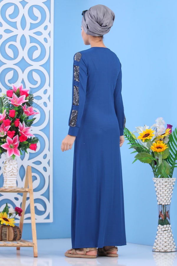 Elbise Siyah  Mavi - 7562 MAVİ