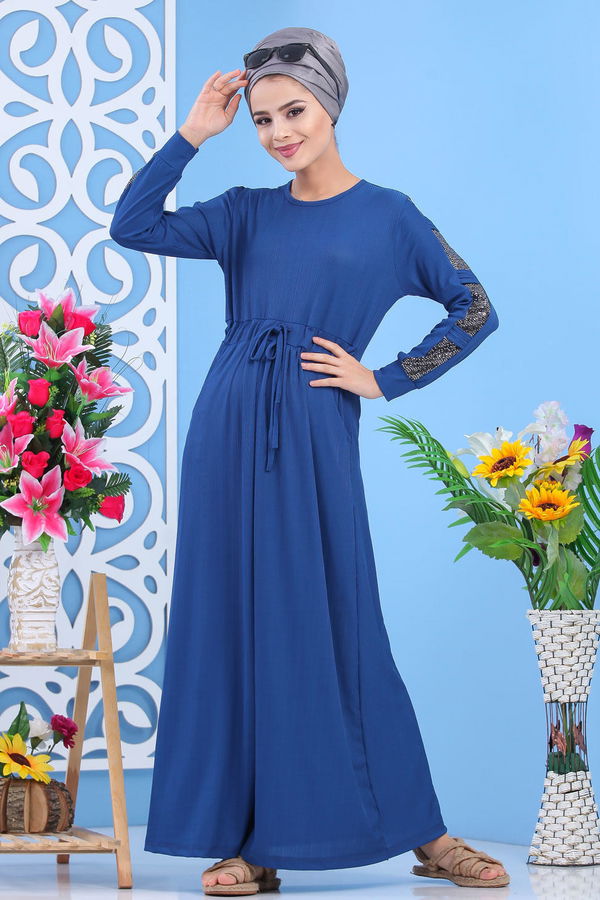 Elbise Siyah  Mavi - 7562 MAVİ