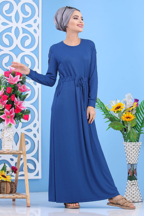Elbise Siyah  Mavi - 7562 MAVİ