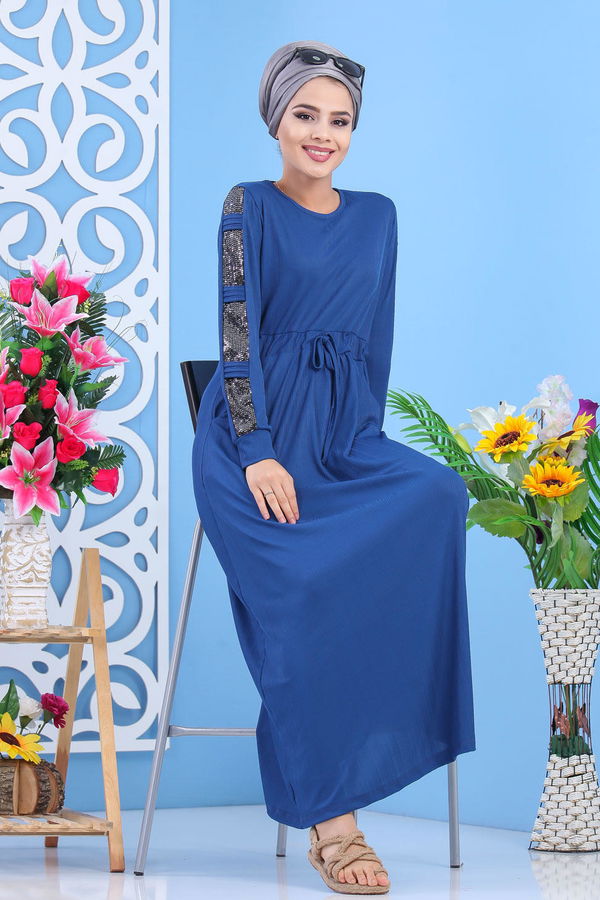 Elbise Siyah  Mavi - 7562 MAVİ