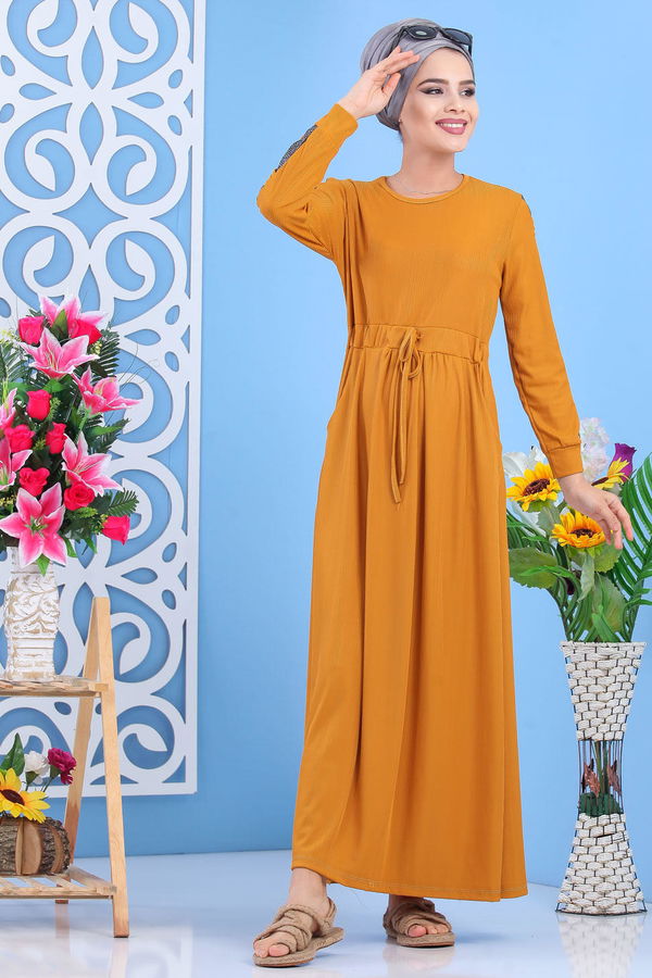 Elbise Siyah  Sarı - 7562