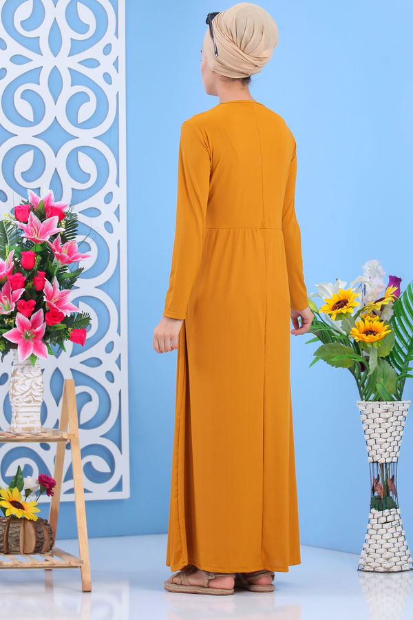 Elbise Siyah  Sarı - 7564 Sarı
