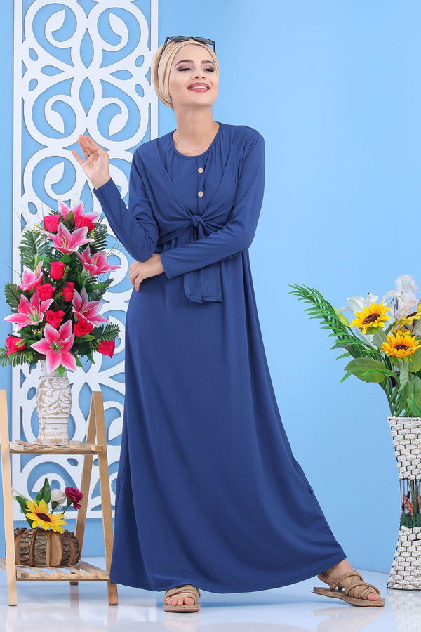 Elbise Siyah  Mavi - 7564 MAVİ