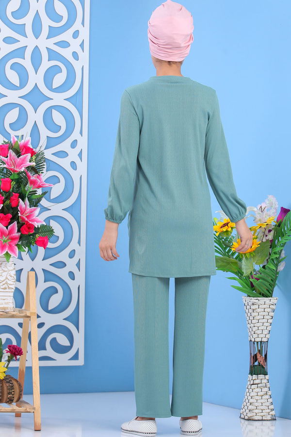 Tunik Pantolon Siyah Yeşil - 7397