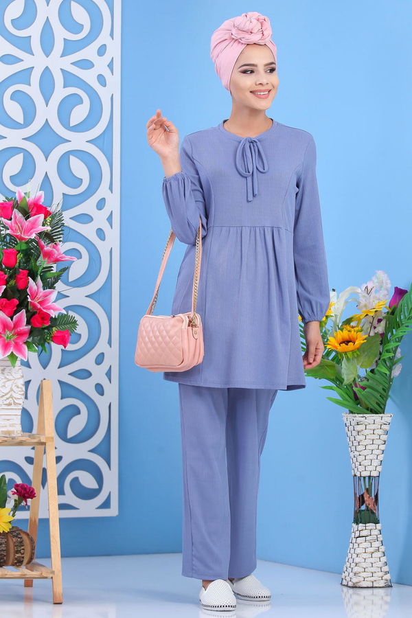 Tunik Pantolon Siyah Mavi - 7397