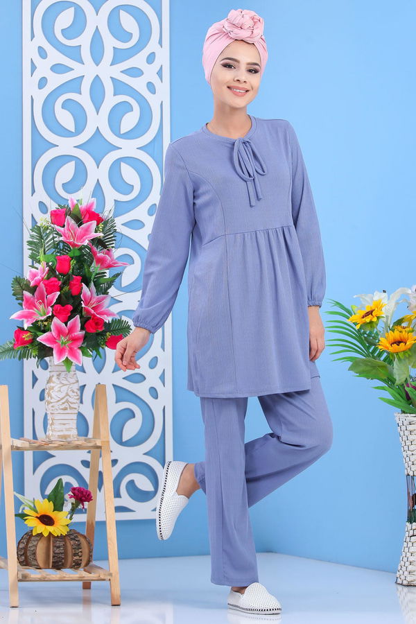 Tunik Pantolon Siyah Mavi - 7397