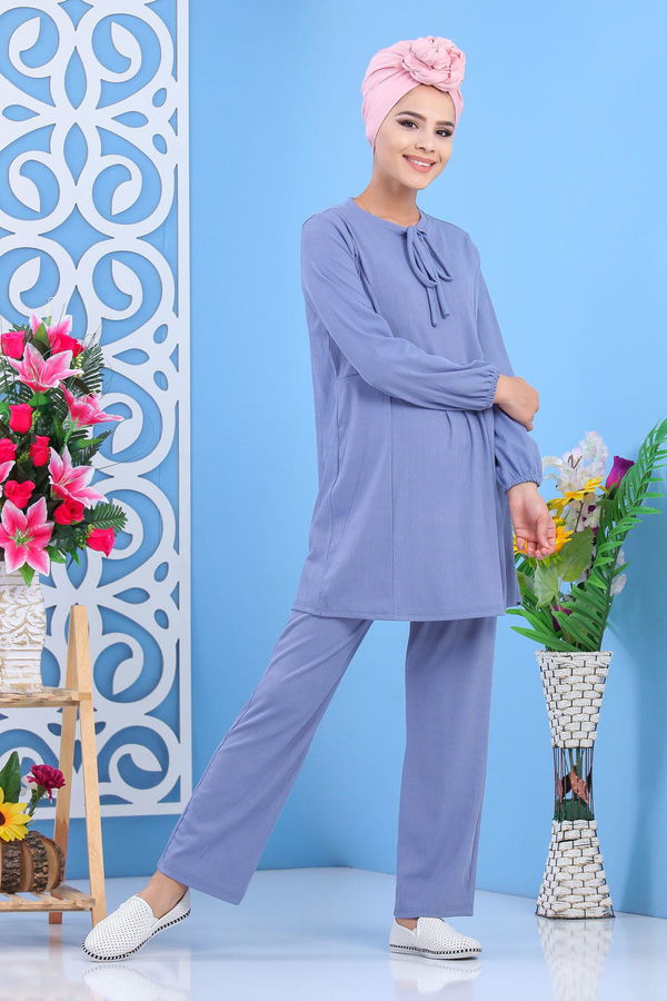 Tunik Pantolon Siyah Mavi - 7397
