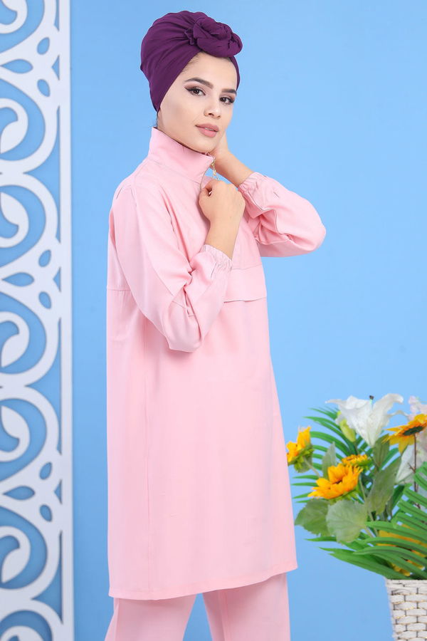 Tunik Pantolon Pudra  Pembe - 7601 PEMBE