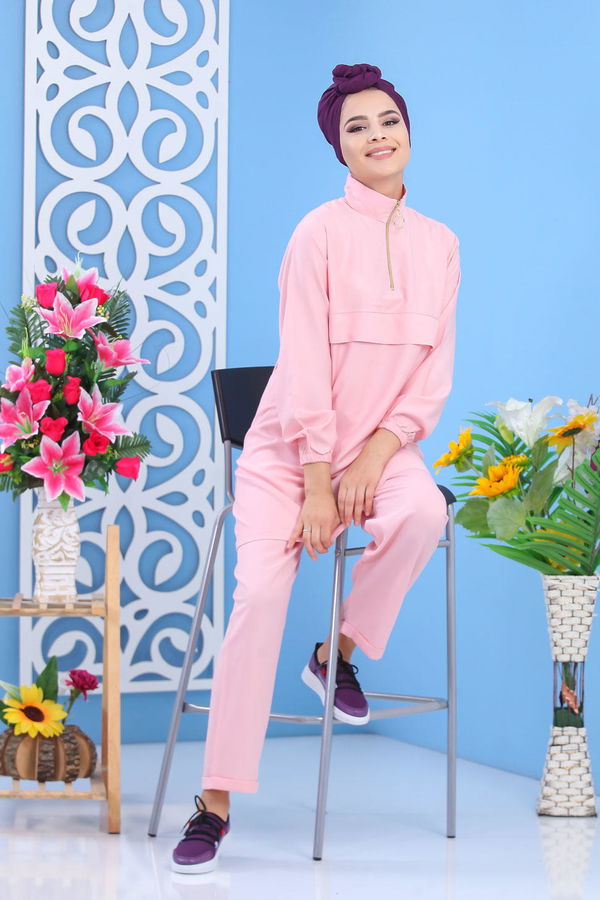 Tunik Pantolon Pudra  Pembe - 7601 PEMBE