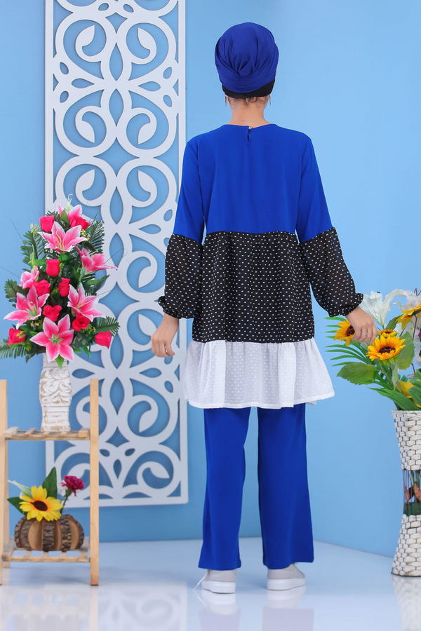 Tunik Pantolon Saks - 02 7602 Mavi - 7602