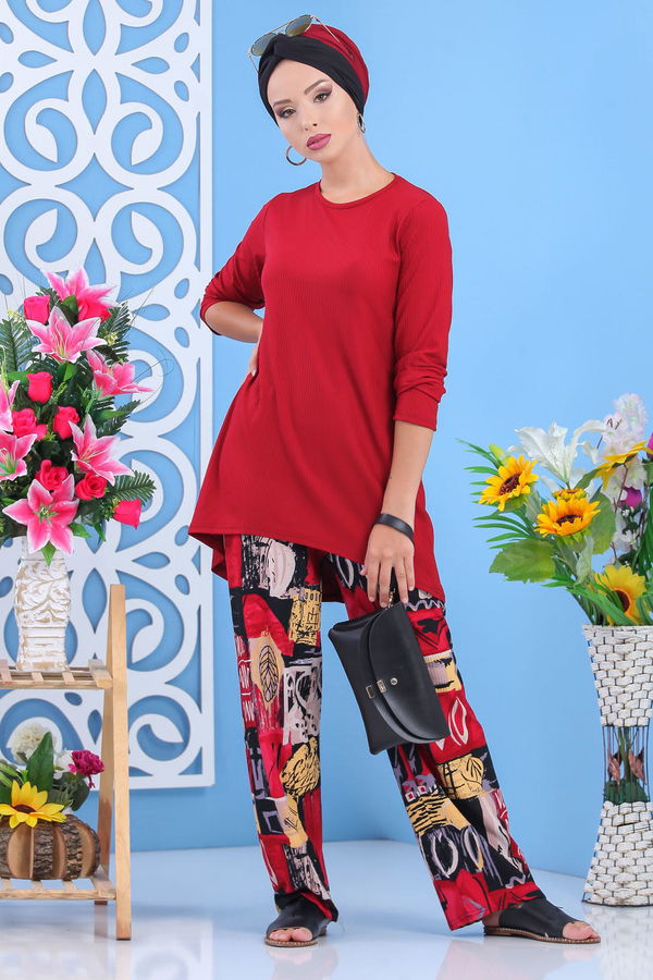 Tunik Pantolon Bordo  Bordo - 7607 BORDO