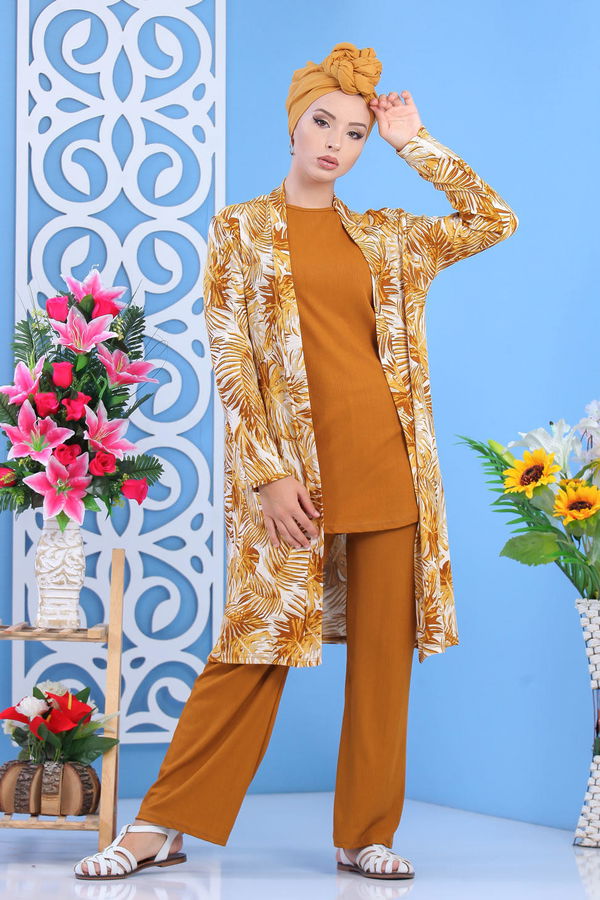 Hırka Jile Pantolon Siyah Sarı - 7634 Sarı