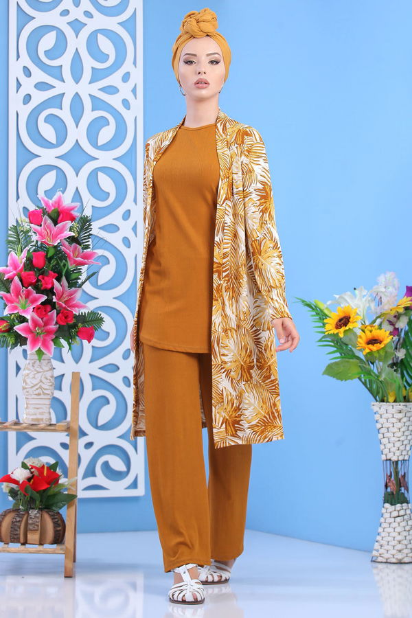 Hırka Jile Pantolon Siyah Sarı - 7634 Sarı