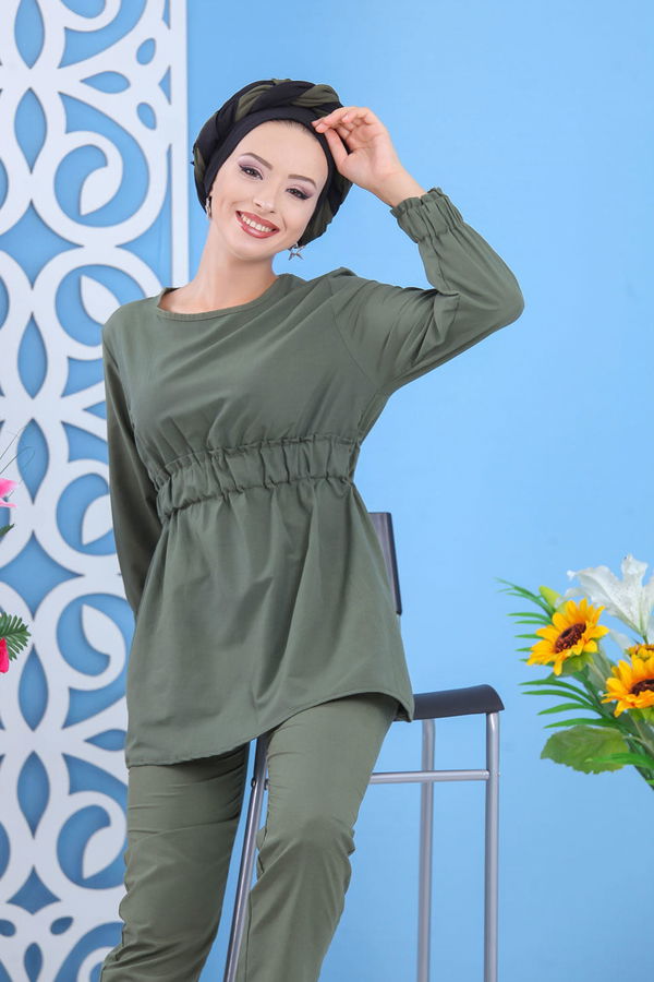 Tunik Pantolon Siyah  Haki - 7644