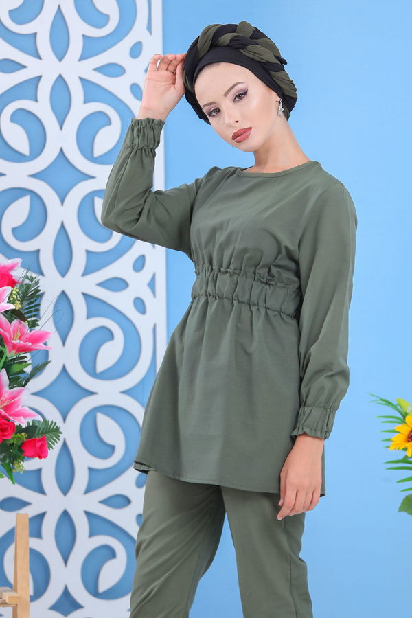 Tunik Pantolon Siyah  Haki - 7644