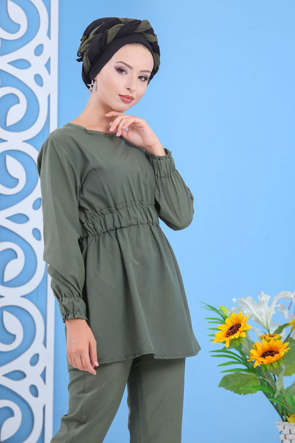 Tunik Pantolon Siyah  Haki - 7644