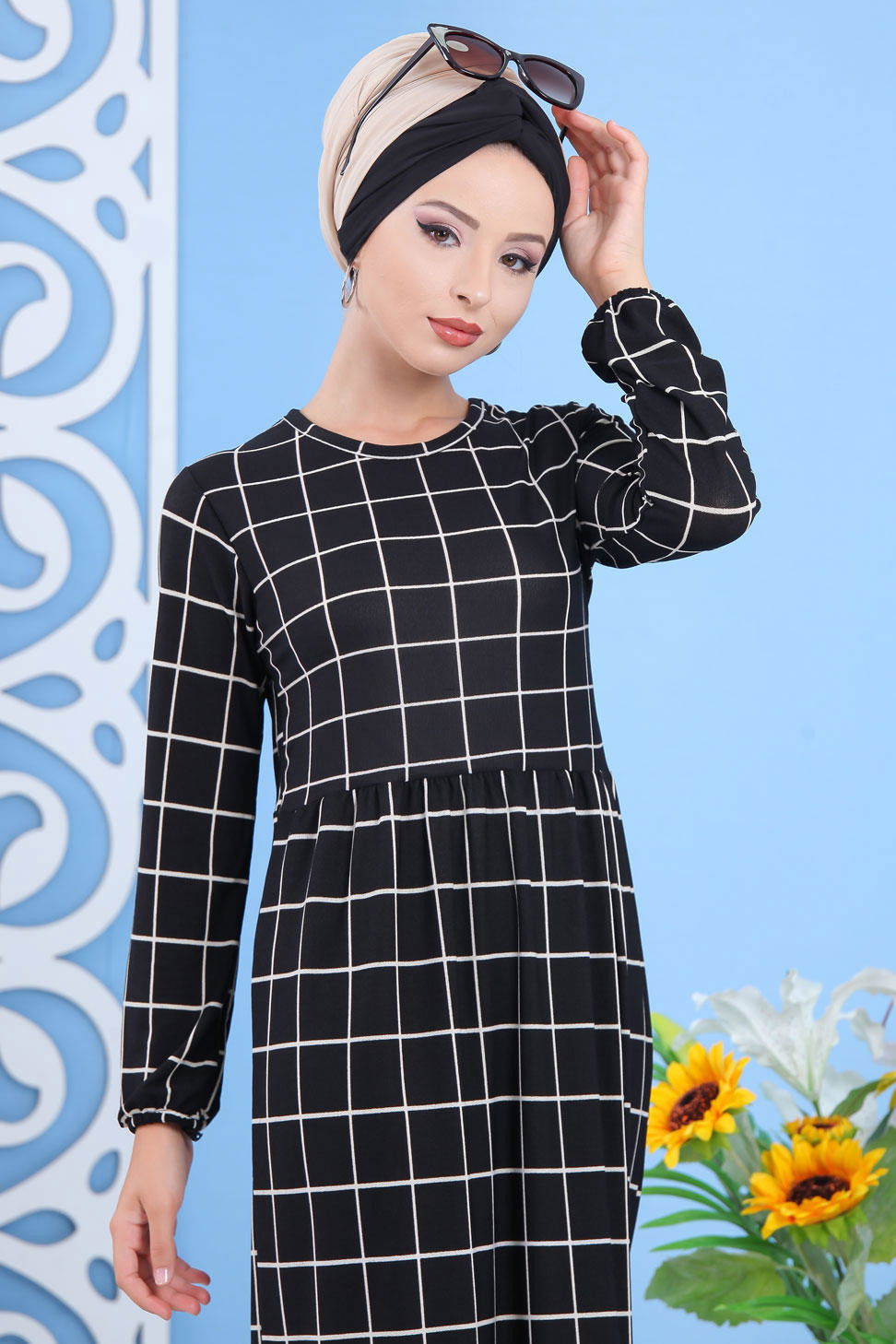 Kareli Elbise Siyah - 02 7055 Siyah - 7055