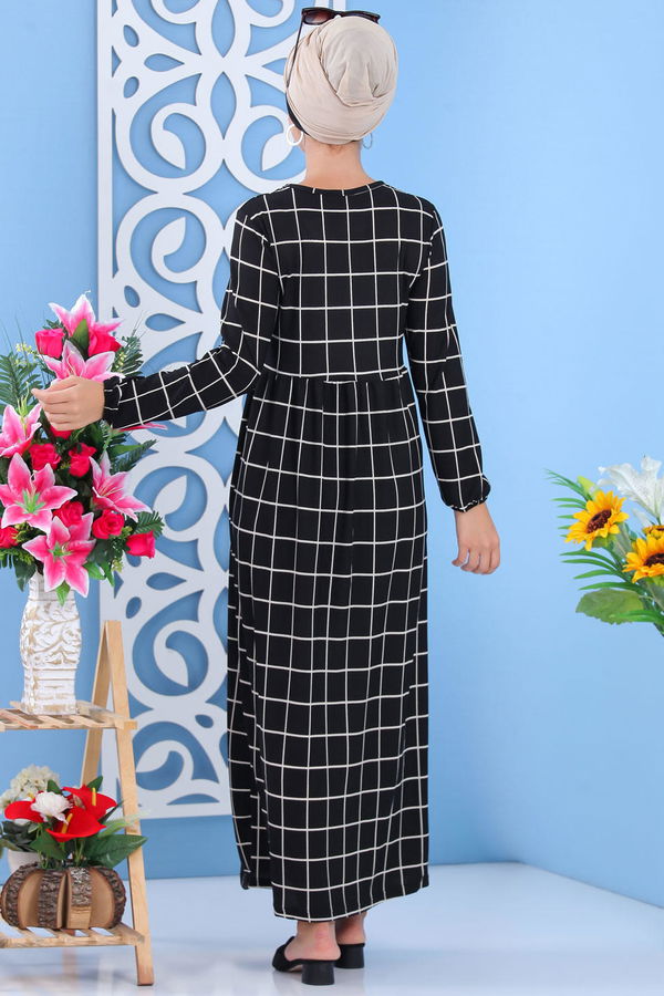Kareli Elbise Siyah - 02 7055 Siyah - 7055