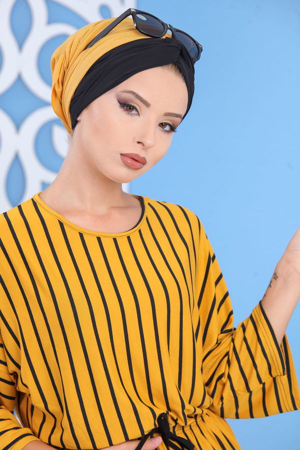 Elbise Haki Sarı - 5149